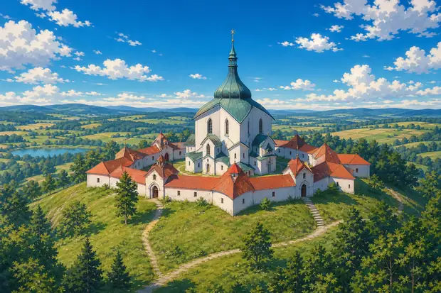 Pilgrimage Church of St John of Nepomuk at Zelená Horaのイメージ画像